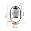 Devansh Multicolor Glass Wooden & Iron  Table Lamp -17 Inch Height  -Y