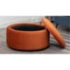 Loofy Ottoman with Strage Color in Orange