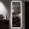 Full-Length Bedroom Dressing Mirror with Lights Adjustable LED Standing Mirror
