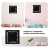 Playful Overlapping Numerals Square Black Wooden Wall Clock