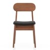 Lunar Solid Wood Dining Chair Set of 2 In Honey Finish With Urban Grey Fabric Colour