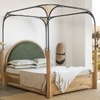 Andaman Narcodam Canopy Solid Wood Queen Bed in Brown Colour