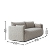 Cozychic Wood 3 Seater With Upholstery Non Storage Sofa In Grey Colour