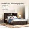 Cambry King Size Hydraulic Storage Bed With Headboard Storage In American Walnut Finish