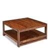 Turin Sheesham Wood Contemporary Square Coffee Table In Natural Teak Finish
