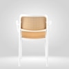 Kepler Brooks Zen Cafeteria Dining Chair With Arms in White Colour
