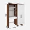 Crest Study Table Cum Wardrobe Walnut and Frosty White
