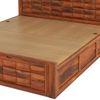 Shashi Solid Wood Queen Size Bed With Box & Front Drawer Storage Bed In Honey Oak Finish
