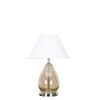 DECADE Smoke Luster Glass and Metal Table Lamp With White Cotton Shade