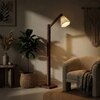 Hinge Beige Jute Floor Lamp with Beige Jute Base