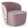 Portia Fabric Accent Chair in Peach Floral Velvet Colour