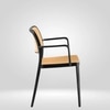 Kepler Brooks Zen Cafeteria Dining Chair With Arms in Black Colour