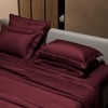 Stoa Paris Super King Size Bedsheet with 4 Pillow Covers  Size Velvet Wine