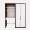 Crest Study Table Cum Wardrobe Walnut and Frosty White