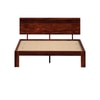 Triplet Solid Wood Queen Size Non Storage Bed In Honey Oak Finish
