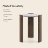 Kanso Hexagon Toronto Marble and Solid Wood Side Table in Danish Walnut Finish