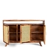 Rockport Sheesham Wood Mid Sideboard With Rattan Work
