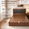 AIAN Adel Queen Size Hydraulic Storage Bed in Walnut Colour