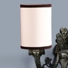 Devansh Metal Electric Wall Light in Antique Gold Colour with White & Black Shade Count of 2 Lights