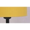 Krew Yellow Fabric Shade Floor Lamp with Black Iron Base