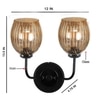 Devansh Metal Electric Wall Light in black Colour with Lavender Shade Count of 2 Lights