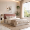 Viveka Engineered Wood Queen  Size Bed With Hydraulic Storage (Melamine Finish, White Colour)