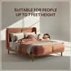 Valerio Duo-Panel Luxe Queen Size Bed in Antique Rose colour Velvet with Oak wood Frame