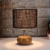 Sloane Black jute & solid wood table lamp
