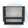 Aluminium Black Profile 2 Tinted Glass Handless Shutter  In Slate Grey Finish
