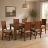 Globally Indian Mahira Solid Sheesham Wood 6 Seater Dining Table Set 6 Chairs Grey