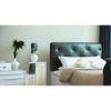 Charcoal Engineered Wood Queen Size Bed In White Finish