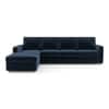 Apollo Fabric Sectional Sofa (Colour : Cobalt, Cushion : Hard, Back Type : Regular, Seating Capacity : Left Aligned 3 Seater + Left Aligned Chaise + Ottoman)