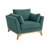 Lorentz Boucle Fabric Lounge Chair in Green Colour