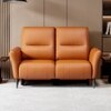 Orchard Two Seater Motorized Leather Recliner in Savana Tan Brown Colour