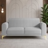 Veniza Velvet 2 Seater Sofa In Grey Colour