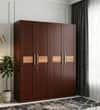 Magnum Engineered Wood 4 Door Wardrobe in Walnut Finish
