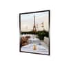 Beige Brown Stunning Eiffel Tower Printed Framed Canvas Canvas Wall Prints Set of 1 Multicolor Matte