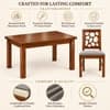 Globally Indian Bindu Solid Sheesham Wood 4 Seater Dining Table Set 4 Chairs Grey
