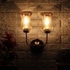 Devansh Metal Electric Wall Light in Gold Colour with Lavender Shade Count of 2 Lights