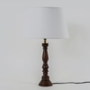 Hatton hand crafted Solid wood walnut finish table lamp With White Cotton Shade