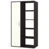 Nikola Large Crockery cum Bookshelf and Divider Unit in Antique Ebony Ivory Colour