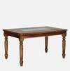 Rangrez Sheesham Wood 6 Seater Dining Set in Provincial Teak Finish with Cushioned Chairs