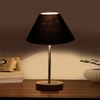 Devansh Black Cotton Table Lamp With  Natural  Wood Base  & Steel Pipe (10X16.25 Inches)-28