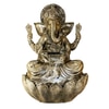 Gold Fiber Glass Lotus Ganesha Indoor Water Fountain
