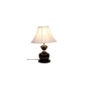 Aron Off White Fabric Shade Table Lamp with Black Iron Base