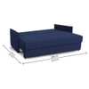 Sarena 3 Seater Pull Out Sofa cum Bed  in Navy Blue Colour