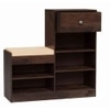 Orion Solid Wood Shoe Rack in Walnut Finish