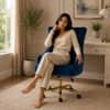 Doe Buck Swen Luxury Blue Tufted Velvet Office Chair