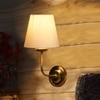Devansh Metal Electric Wall Light in Gold Colour with off-white Shade Count of 1 Light