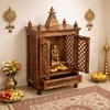Lidi Sheesham Wood  Prayer Unit in Teak Finish